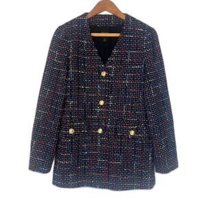 Truth by Republic Colorful Tweed Blazer Longline Single Breasted Preppy Size XS